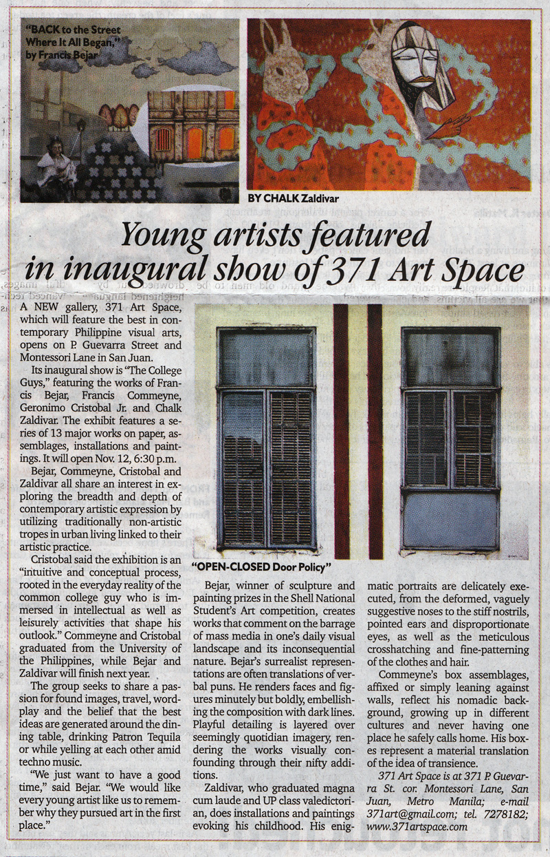 Young artists featured in inaugural show of 371 Art Space