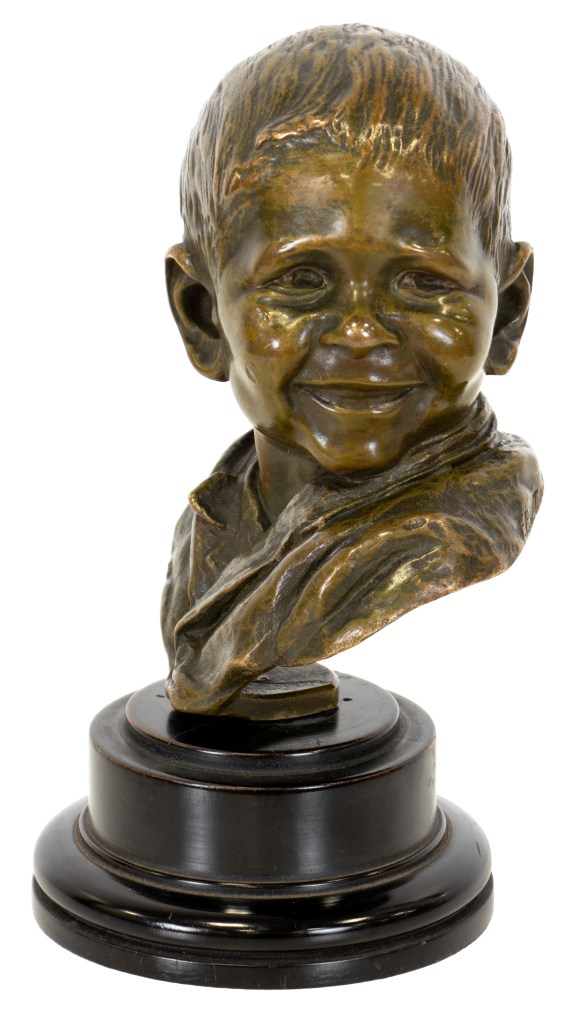 Félix Pardo de Tavera y Gorricho (1859–1932). Untitled (Bust of Boy). Bronze on wood base, 17 × 9.5 × 9 cm (6 3/4 × 3 3/4 × 3 1/2 in.)